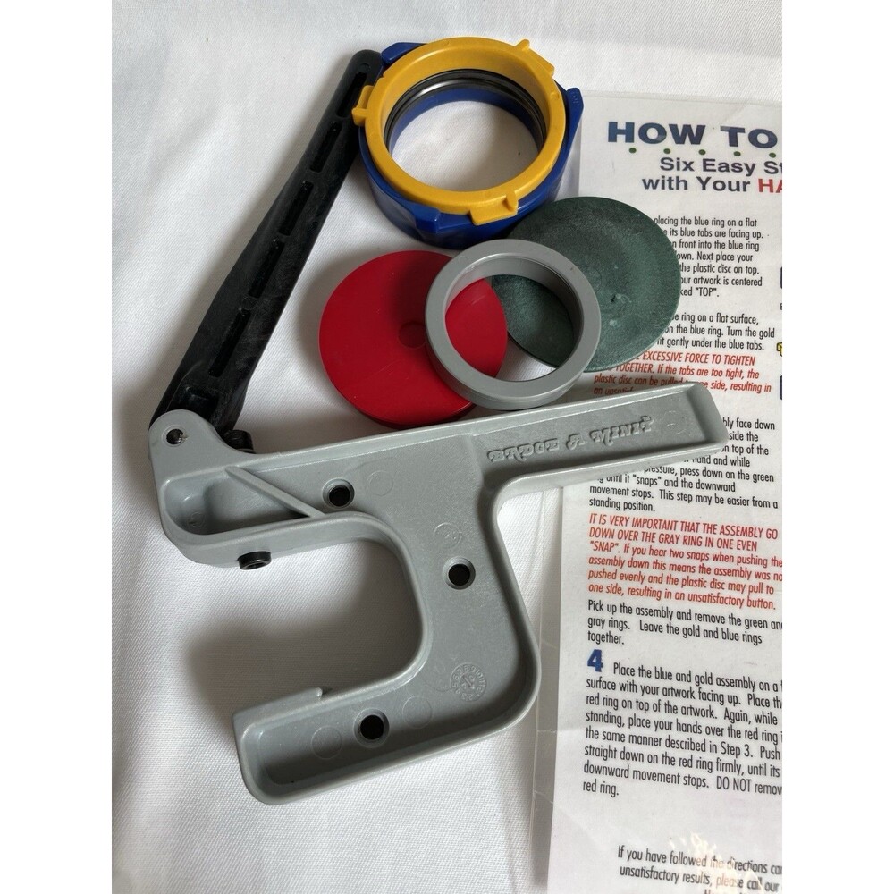 Button Maker Kit with Gray Press and Assorted Color Shells - Picture 2 of 5